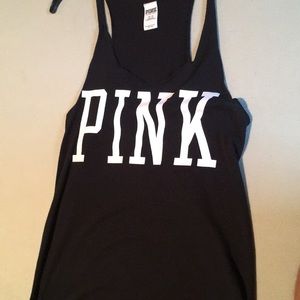 PINK: “pink” black tank top